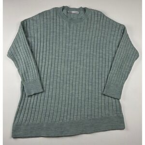 Zara Women's Asymmetric Hem Oversized Ribbed Knit Sweater Size M